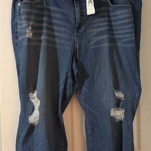 New with tags, Plus size Distressed Blue Jeans by Torrid